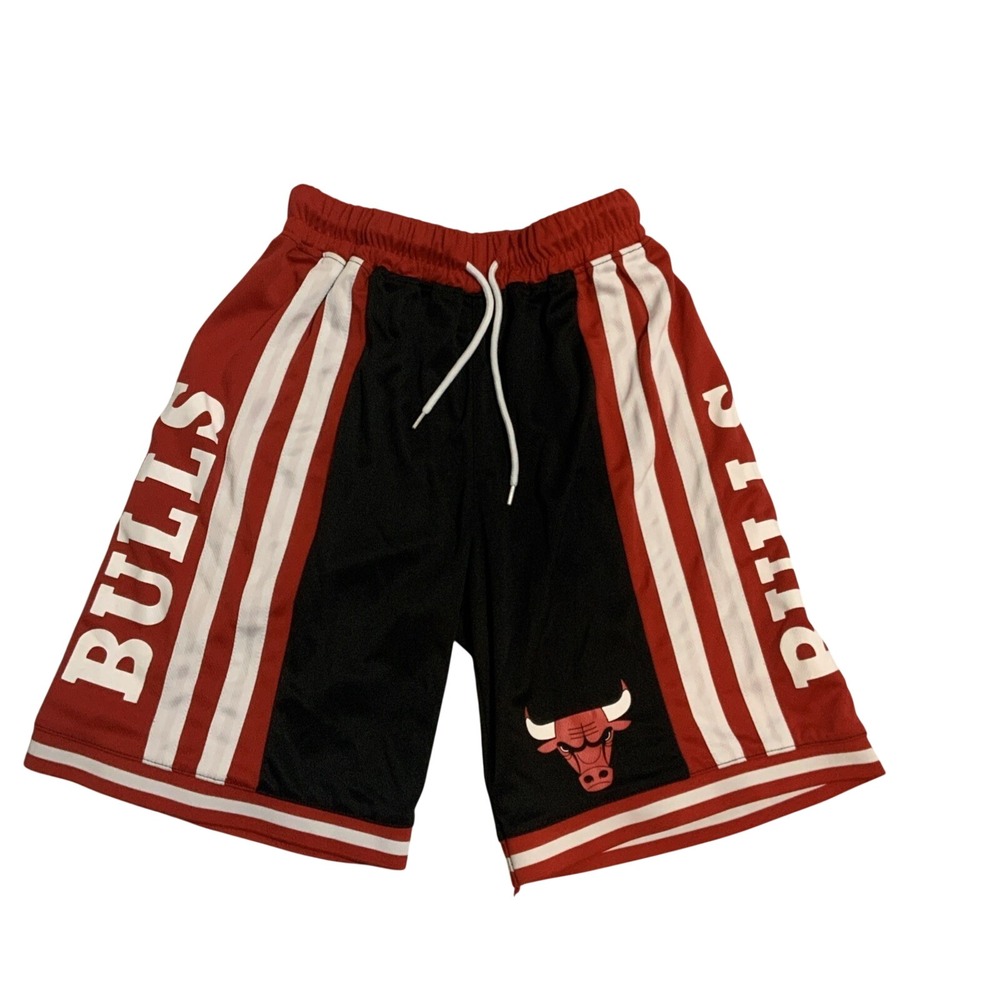 NBA Chicago Bulls Basketball Shorts Mesh Red Black Small‎
